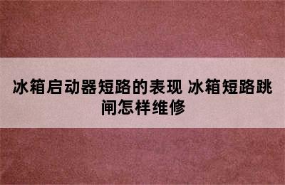 冰箱启动器短路的表现 冰箱短路跳闸怎样维修